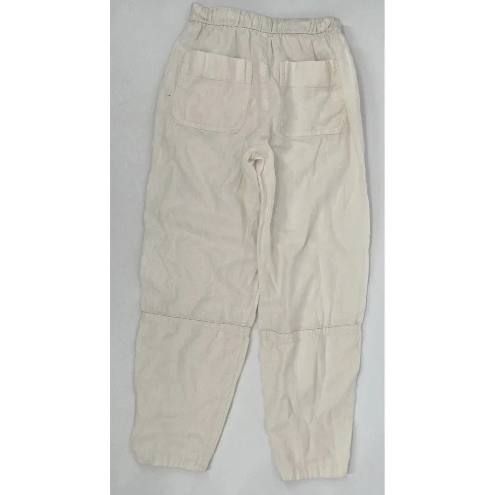 Everlane European Flax Linen Drawstring Pants Off White Pull On Womens Size XS